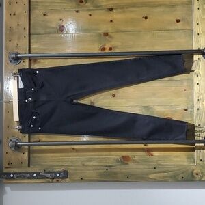 RAG & BONE BLACK ANKLE  SKINNY  DENIM JEANS SIZE 29 RAW HEM STRETCH